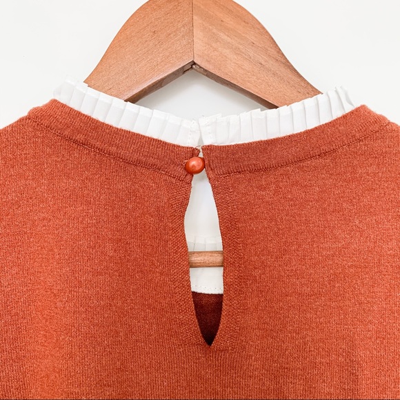 burnt orange ruffle sleeves - Picture 8 of 9